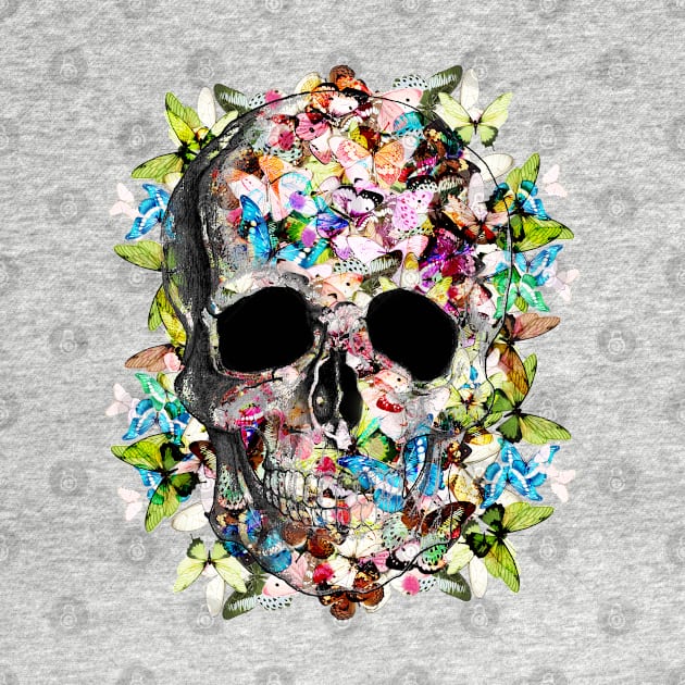 Sage Tribe Skull With Butterflies by Collagedream